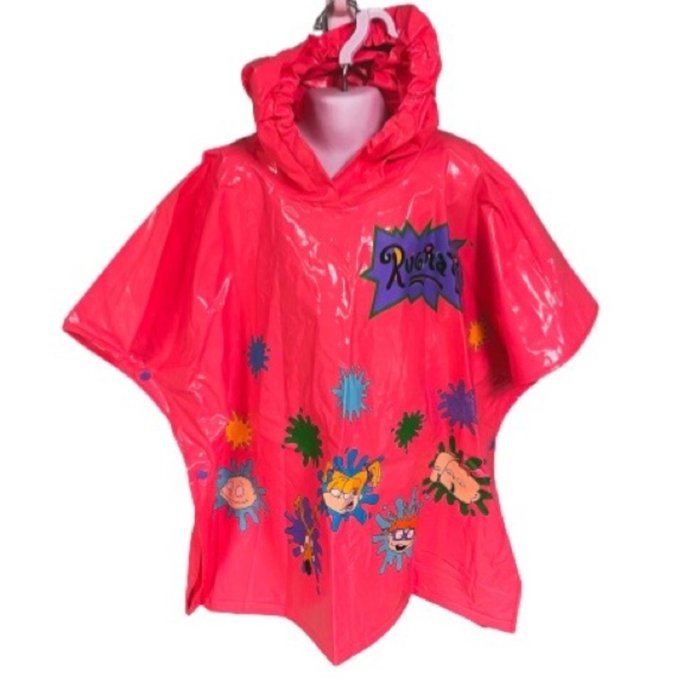 Vintage Nickelodeon Rugrats Nostalgic Y2K 90s Rubber Rain Cape Kids Size 4-6X